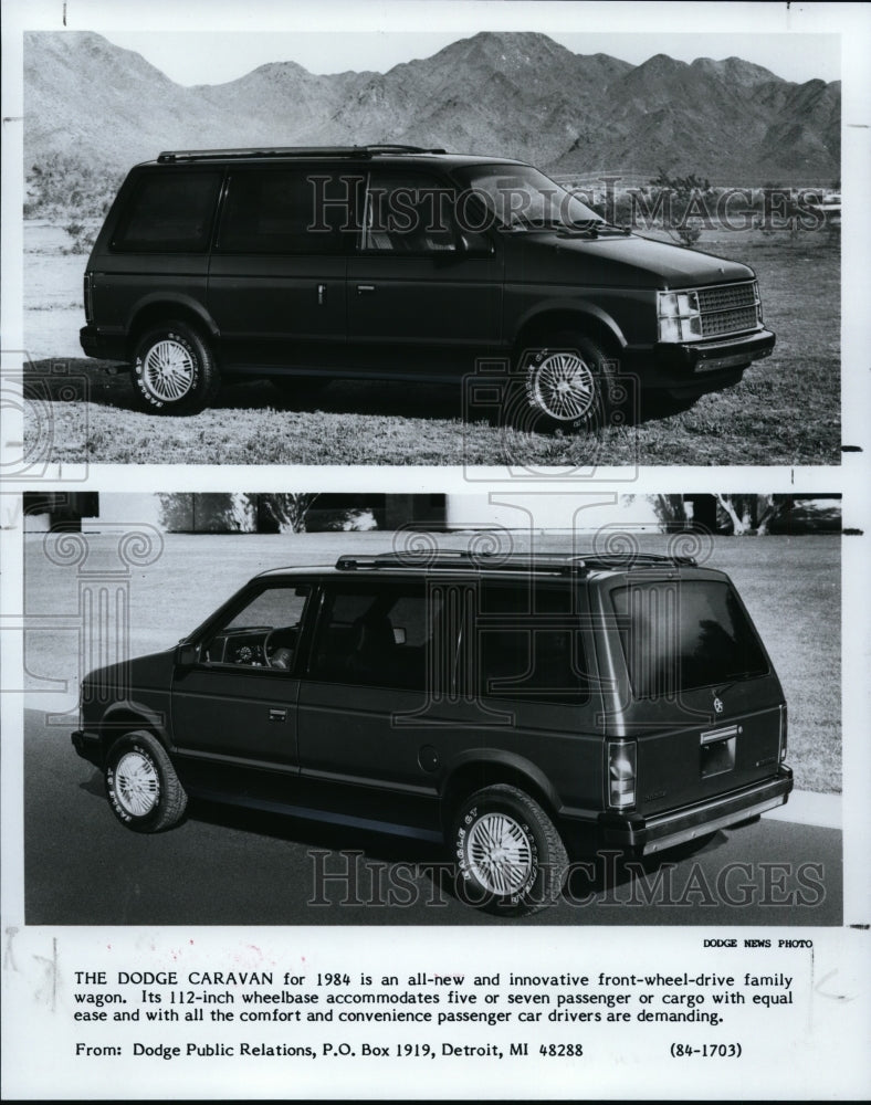 1984 Press Photo The Dodge Caravan for 1984 is an all-new front-wheel-drive- Historic Images