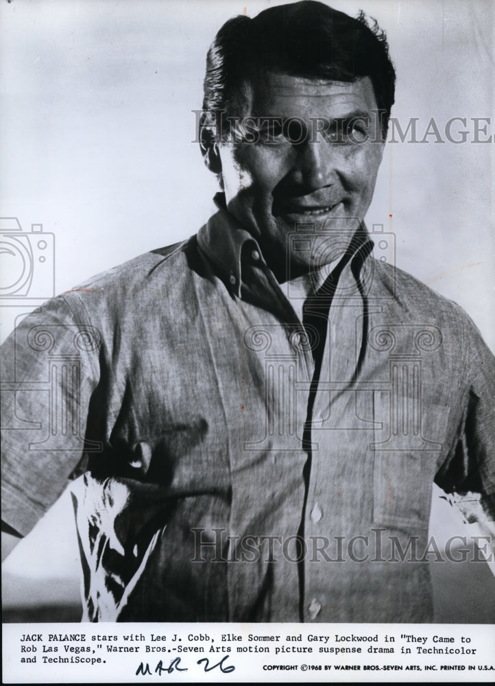 1968 Press Photo Jack Palance in They Came to Rob Las Vegas. - cvp85920- Historic Images