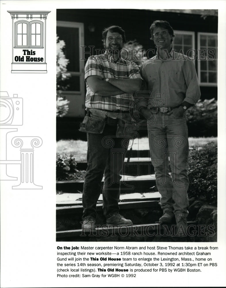 1992 Press Photo Norm Abram and host Steve Thomas on This Old House. - cvp85965- Historic Images