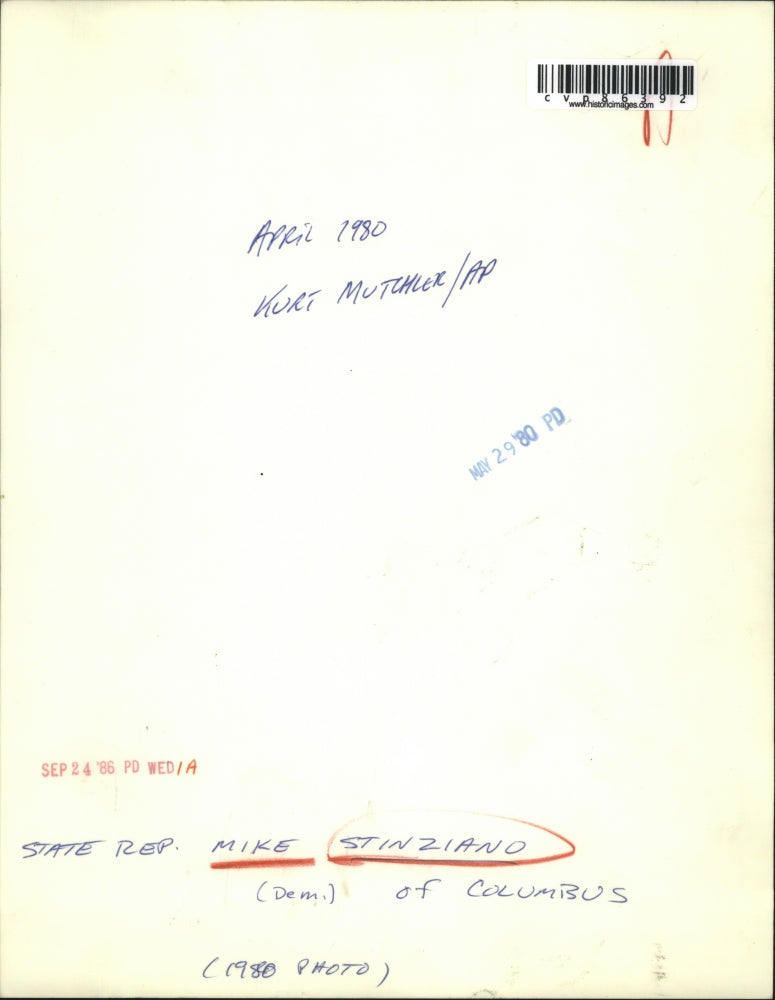 1980 Press Photo State Rep. Mike Stinziano (D-Columbus) - cvp86392