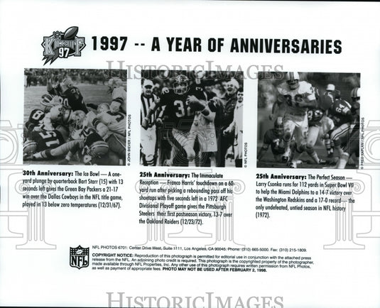 1998 Press Photo Football-a year of anniversaries. Starr, Harris & Czonka