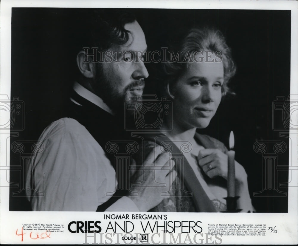 1973 Press Photo Liv Ullman, Erland Josephson in &quot;Cries and Whispers&quot;- Historic Images