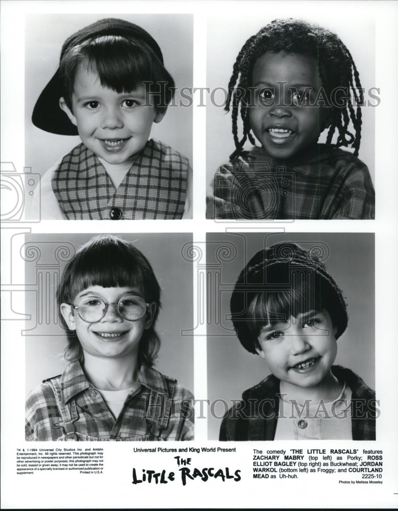 1994 Press Photo Zachary Mabry, Ross Bagley and Jordan Warkol in Little Rascals.- Historic Images