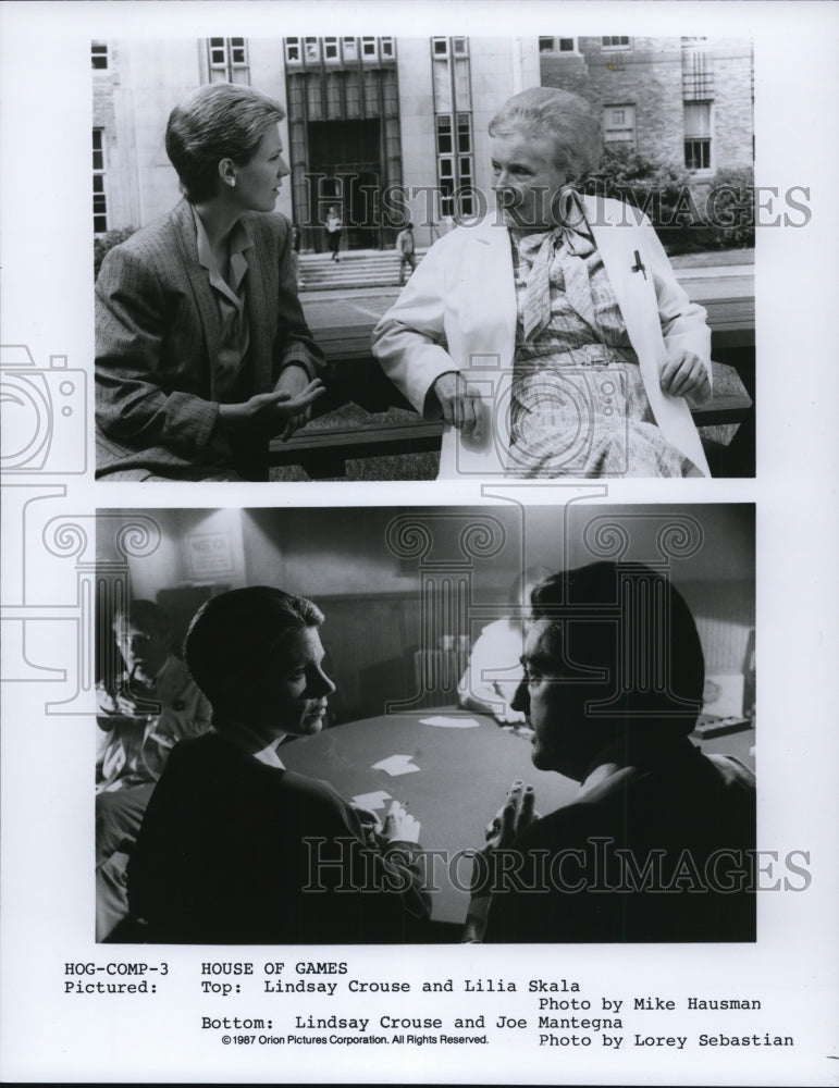 Press Photo Lindsay Crouse, Lilia Skala, and Joe Mantegna in House of Games- Historic Images