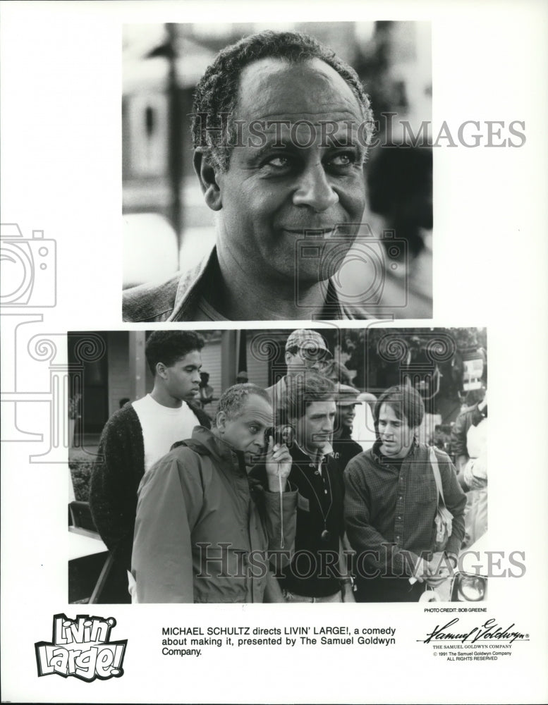 1991 Press Photo Director Michael Shultz on the set of Livin&#39; Large. - cvp89824- Historic Images