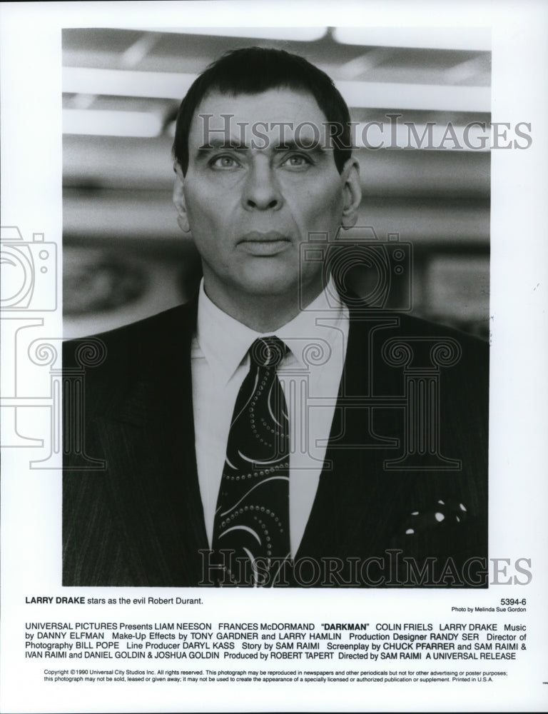 1991 Press Photo Larry Drake stars as the evil Robert Durant in Darkman the movi- Historic Images