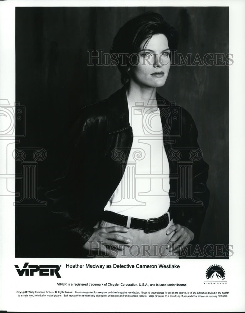 Press Photo Heather Medway as Detective Cameron Westlake-Viper - cvp90062- Historic Images