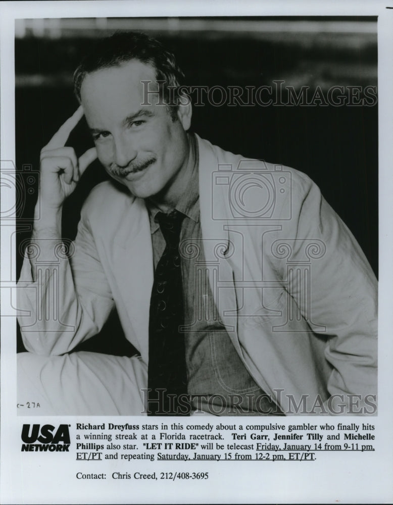 1994 Press Photo Richard Dreyfuss stars in &quot;Let It Ride.&quot; - cvp90113- Historic Images