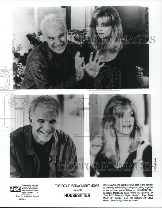 1997 Press Photo Steve Martin and Goldie Hawn-Housesitter movie - cvp90312- Historic Images