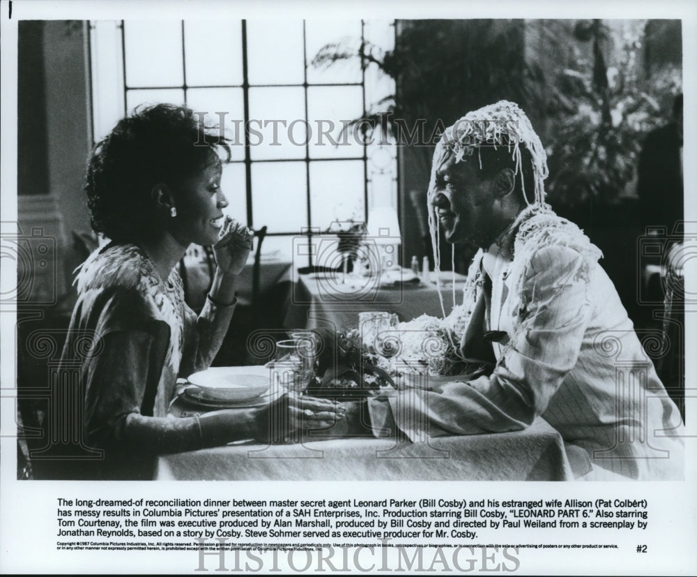 1987 Press Photo Leonard Part 6-Bill Cosby and Pat Colbert - cvp90453- Historic Images