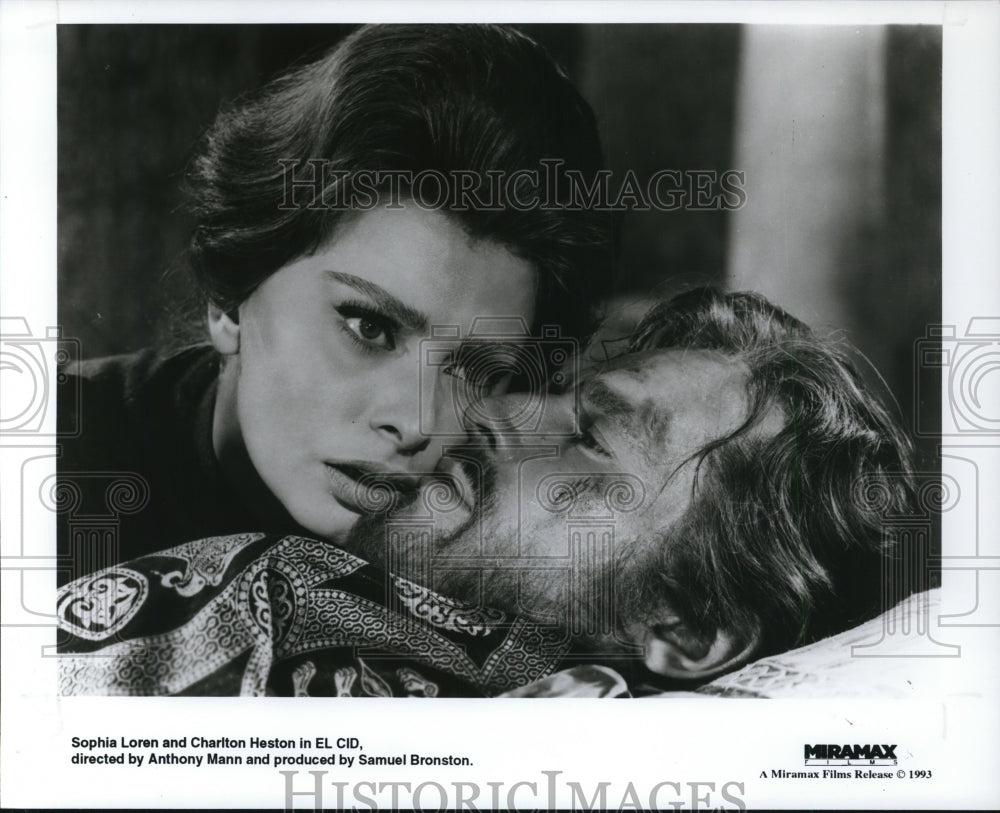 1993 Press Photo Sophia Loren and Charlton Heston in El Cid - cvp90626- Historic Images