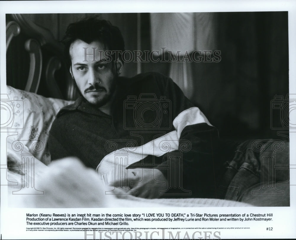 1991 Press Photo Keanu Reeves in a love comedy movie &quot;I Love You To Death.&quot;