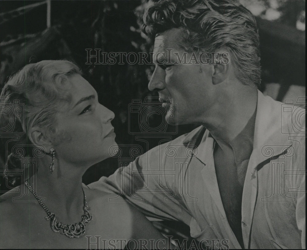 1956 Press Photo Simone Signoret and George Marechel in Death in the Garden.- Historic Images