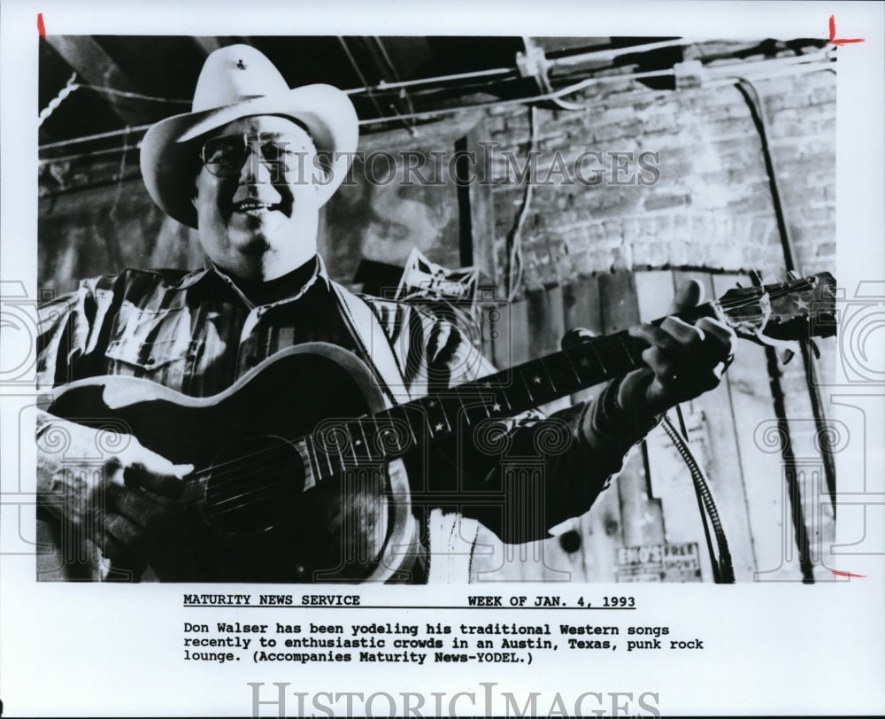 1993 Press Photo Don Walser, western singer, in Austin, Texas. - cvp91051- Historic Images