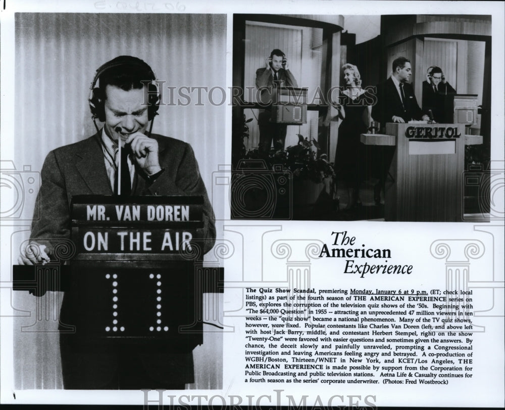 1992 Press Photo Jack Berry and contestants featured on The Quiz Show Scandal.- Historic Images