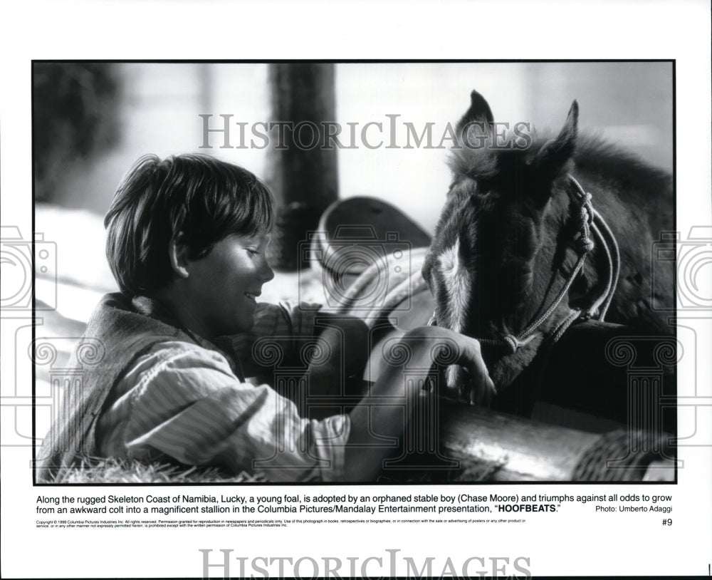 Press Photo Hoofbeats movie scene-Chase Moore - cvp91409- Historic Images