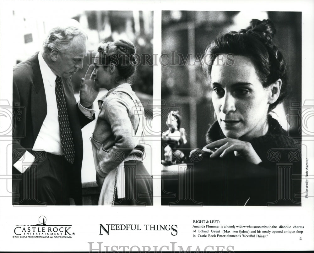 1993 Press Photo Amanda Plummer and Max von Sydow in Needful Things. - cvp91566- Historic Images