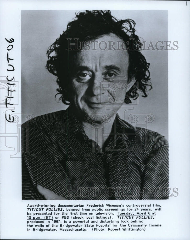 1993 Press Photo Frederic Wiseman, documentarian and director of Titicut Follies