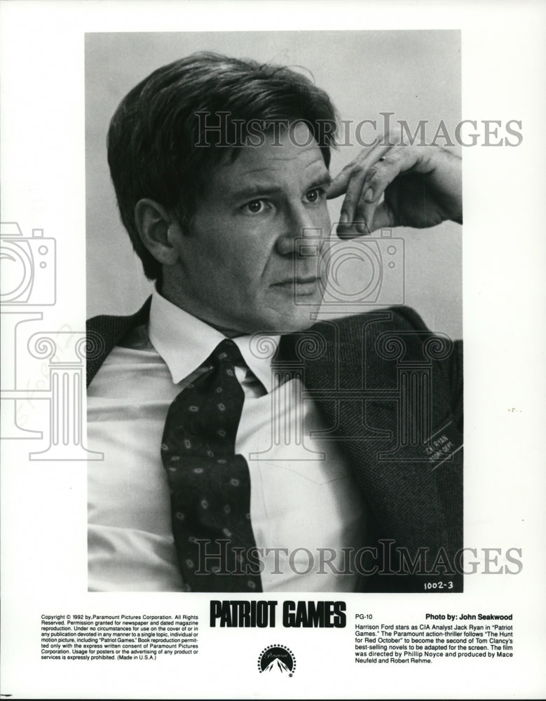 1992 Press Photo Harrison Ford in Patriot Games. - cvp92795- Historic Images