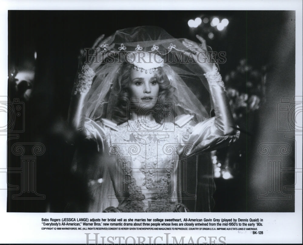 1990 Press Photo Everybody&#39;s All American movie-DJessica Lange - cvp93337- Historic Images
