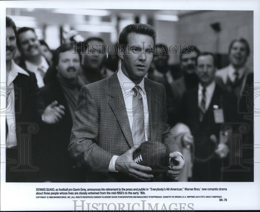 1990 Press Photo Everybody&#39;s All American-Dennis Quaid - cvp93343- Historic Images