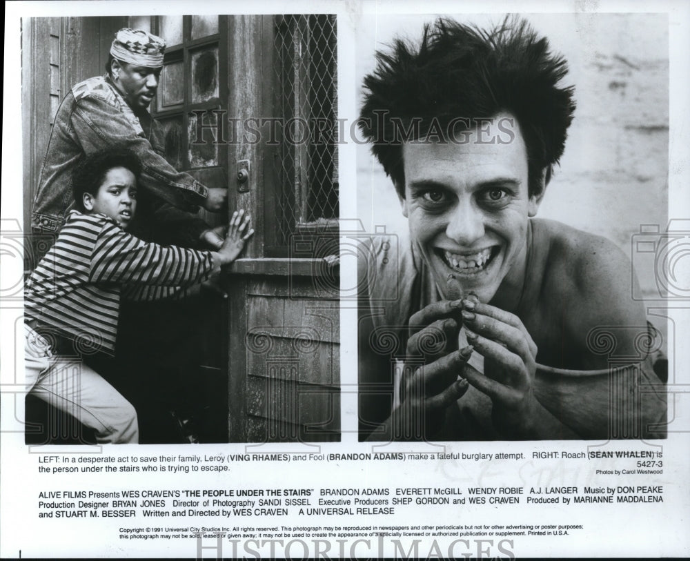 1991 Press Photo Ving Rhames and Brandon Adams in The People Under the Stairs.