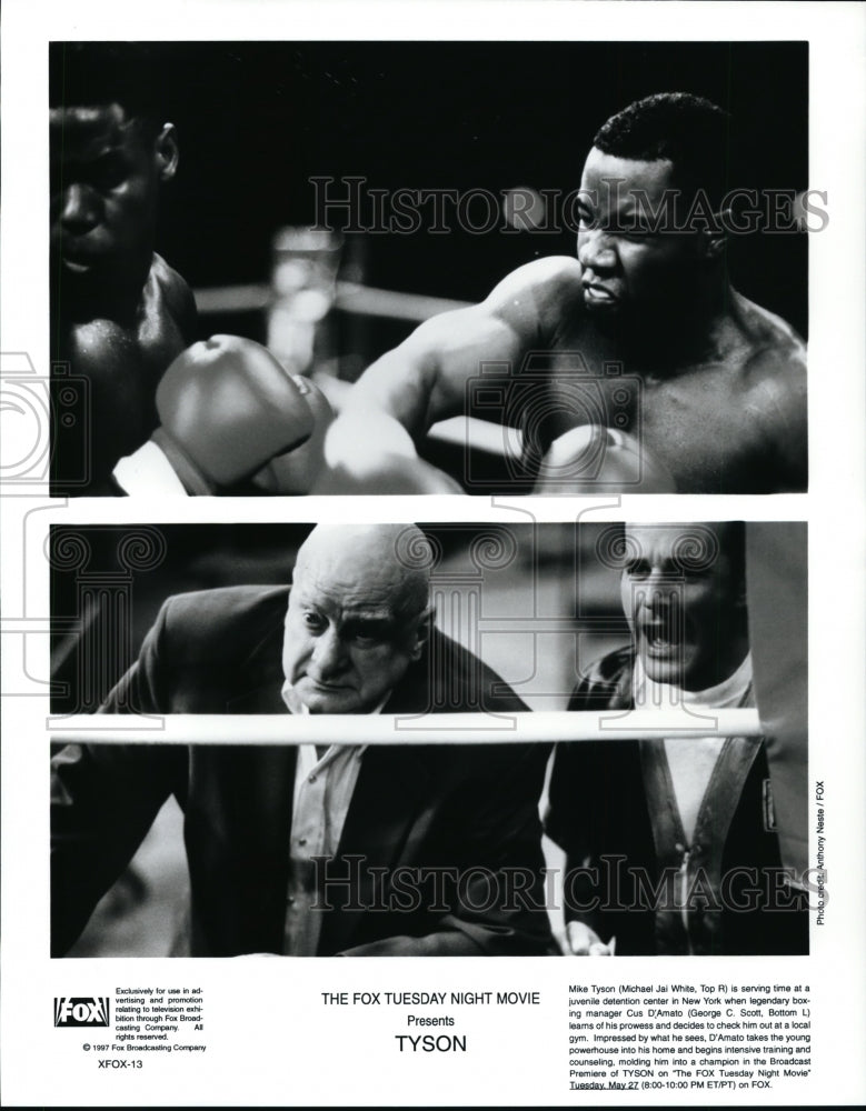 1997 Press Photo Michael Jai White and George C. Scott in Tyson. - cvp93954- Historic Images