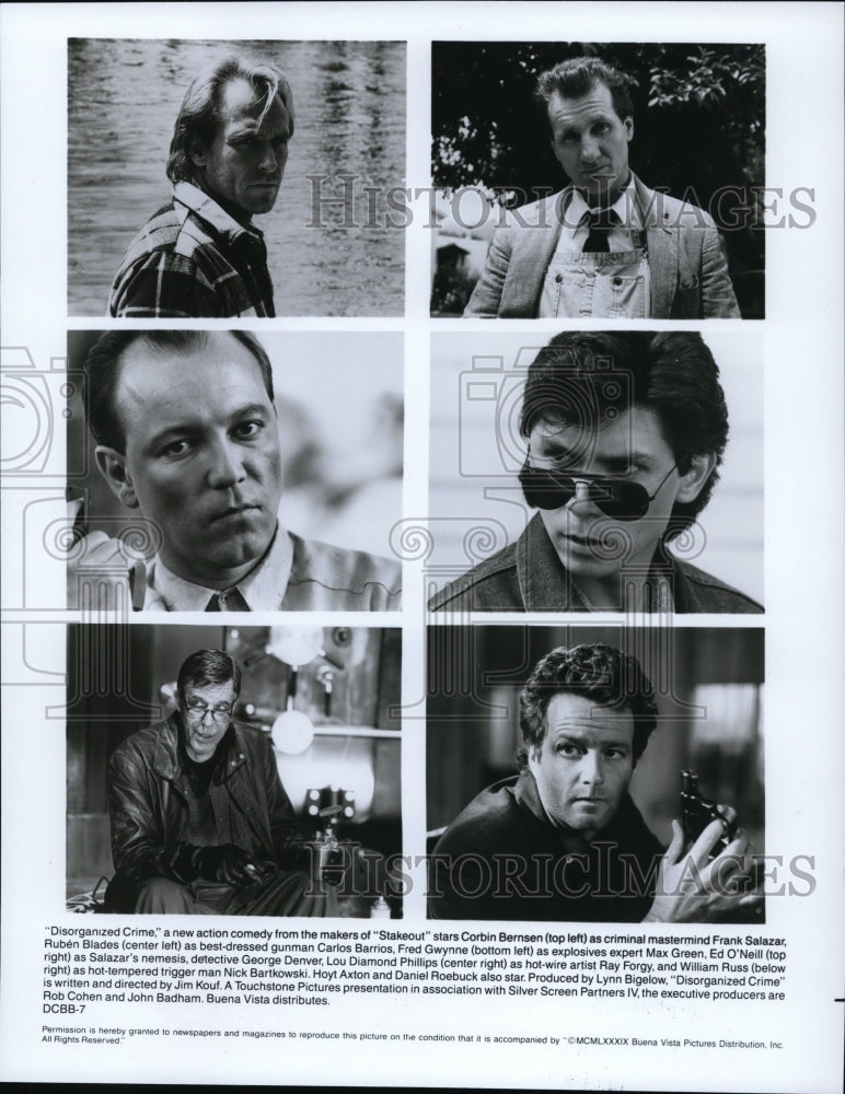 1989 Press Photo Lou Diamond Philips and Corbin Bernsen in Disorganized Crime.- Historic Images
