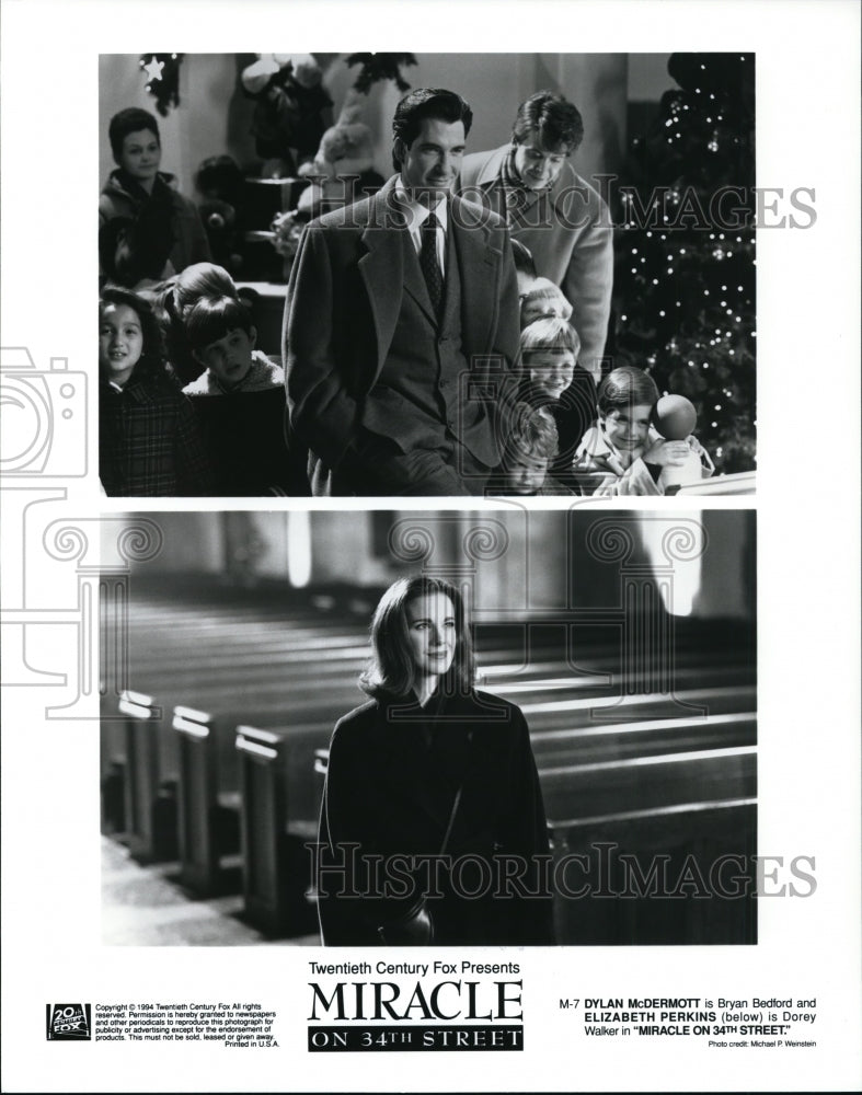 1995 Press Photo Dylan McDermott, Elizabeth Perkins in Miracle on 34th Street- Historic Images