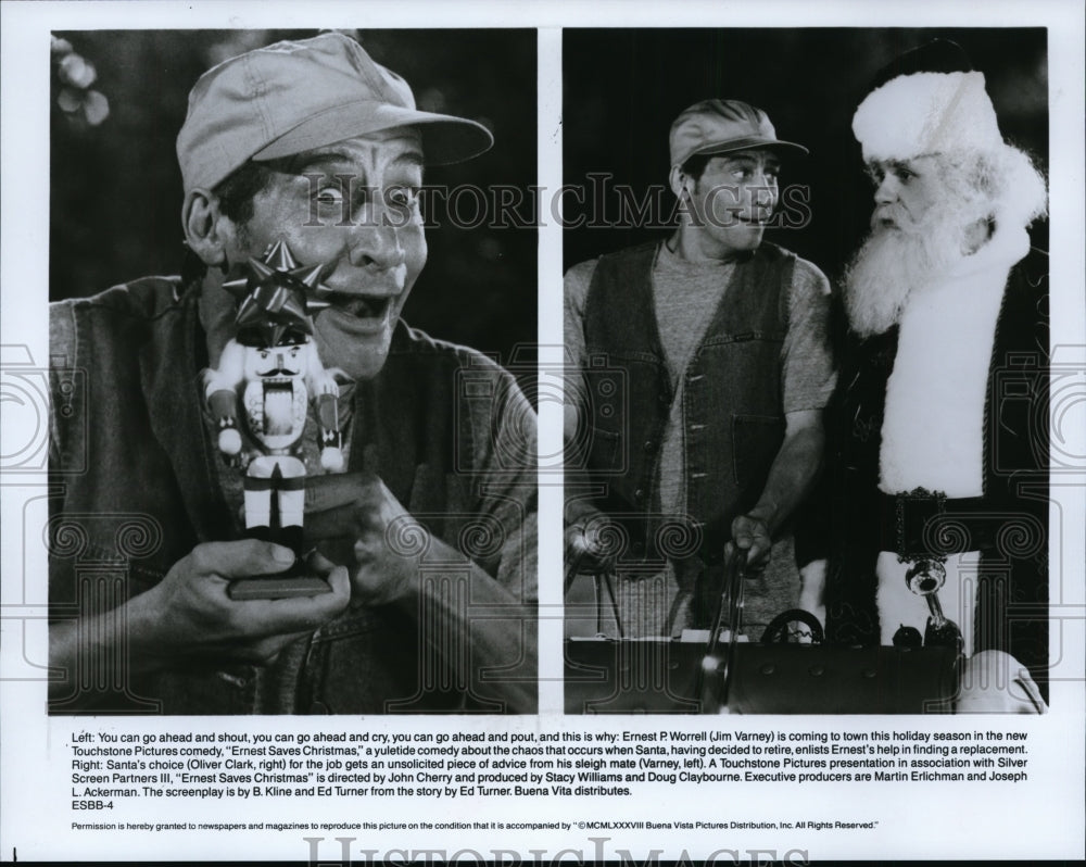 1988 Press Photo Jim Varney in Ernest Saves Christmas. - cvp94332
