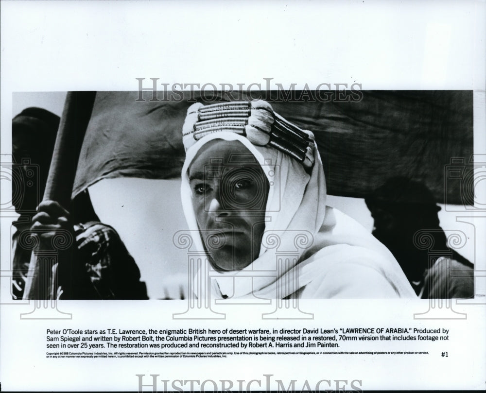 1988 Press Photo Peter O&#39;Toole stars in Lawrence of Arabia. - cvp94353- Historic Images