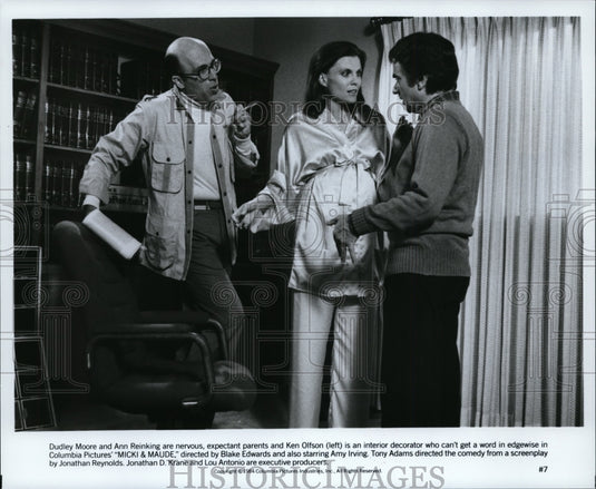 1985 Press Photo Dudley Moore, Ken Olfson and Ann Reinking-Micki & Maude movie- Historic Images