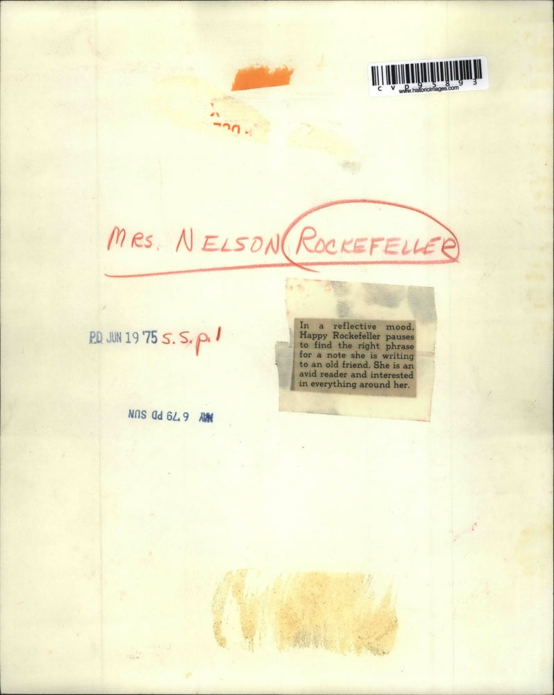 1975 Press Photo Mrs. Nelson Rockefeller - cvp95893