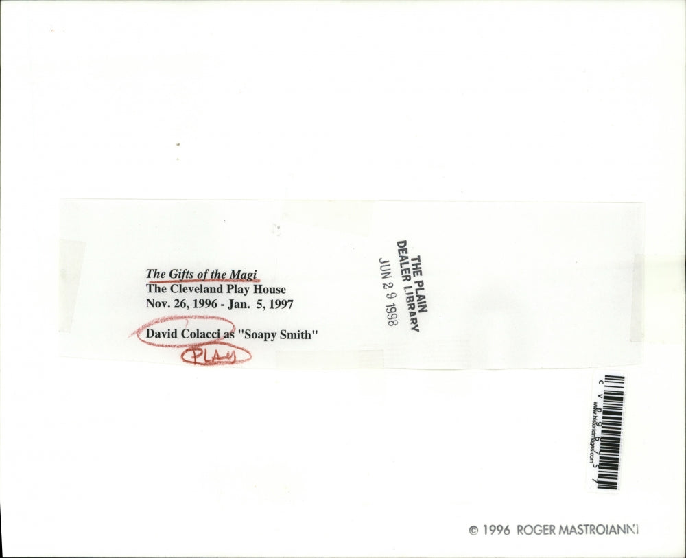 1998 Press Photo David Colacci as Soapy Smith-The Gifts of the Magi play