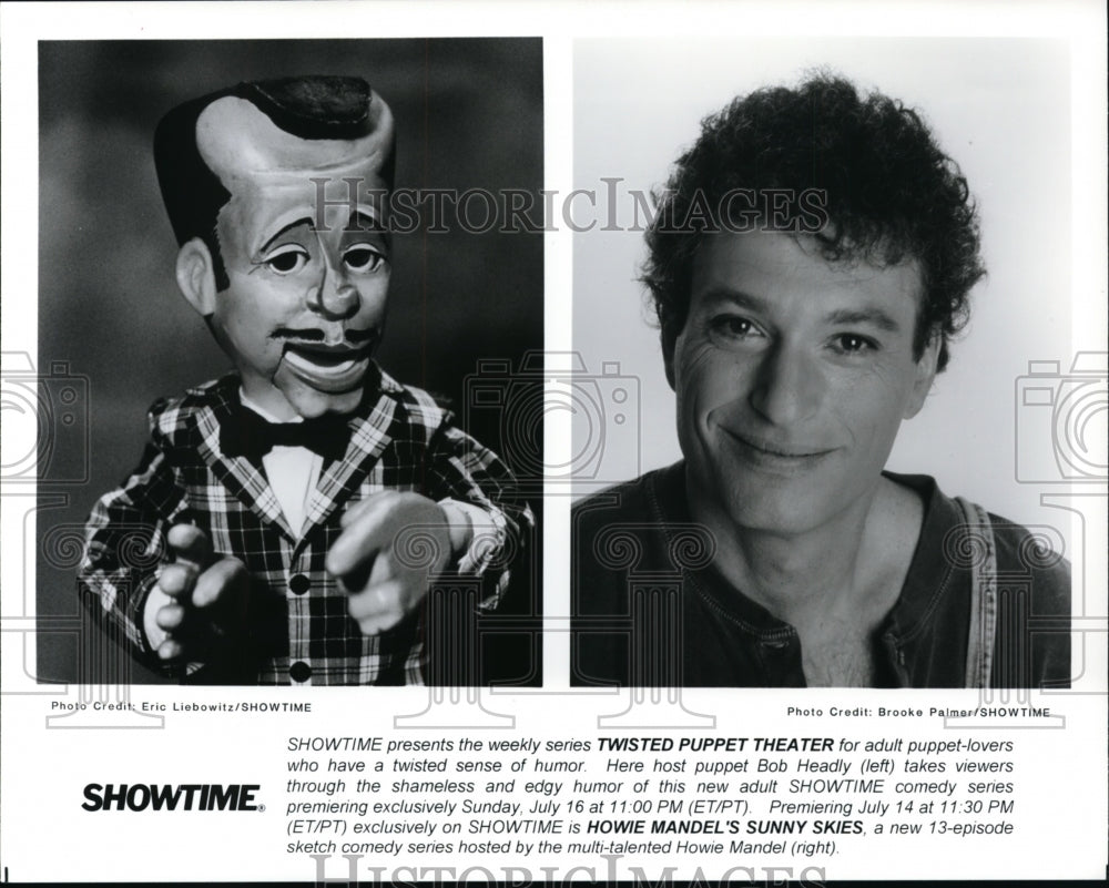 Press Photo Twisted Puppet Theater and Howie Mandel&#39;s Sunny Skies on Showtime.- Historic Images