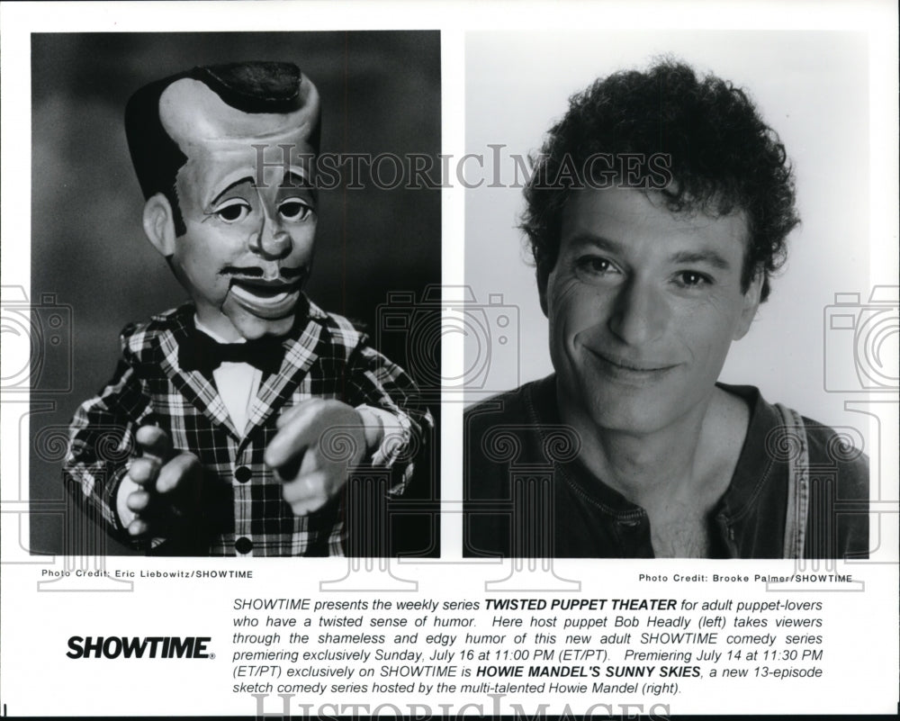 Press Photo Twisted Puppet Theater and Howie Mandel's Sunny Skies on Showtime.- Historic Images