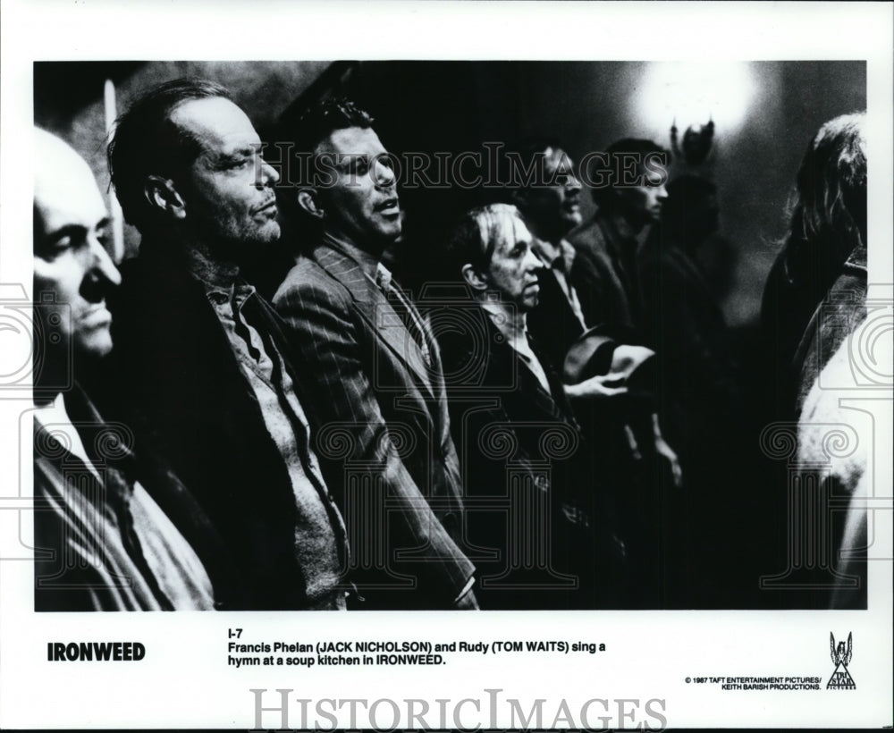 1987 Press Photo Jack Nicholson and Tom Waits in Ironweed. - cvp96868- Historic Images