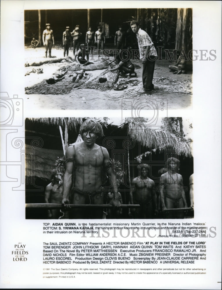 1991 Press Photo Aidan Quinn in At Play in the Fields of the Lord. - cvp97012- Historic Images