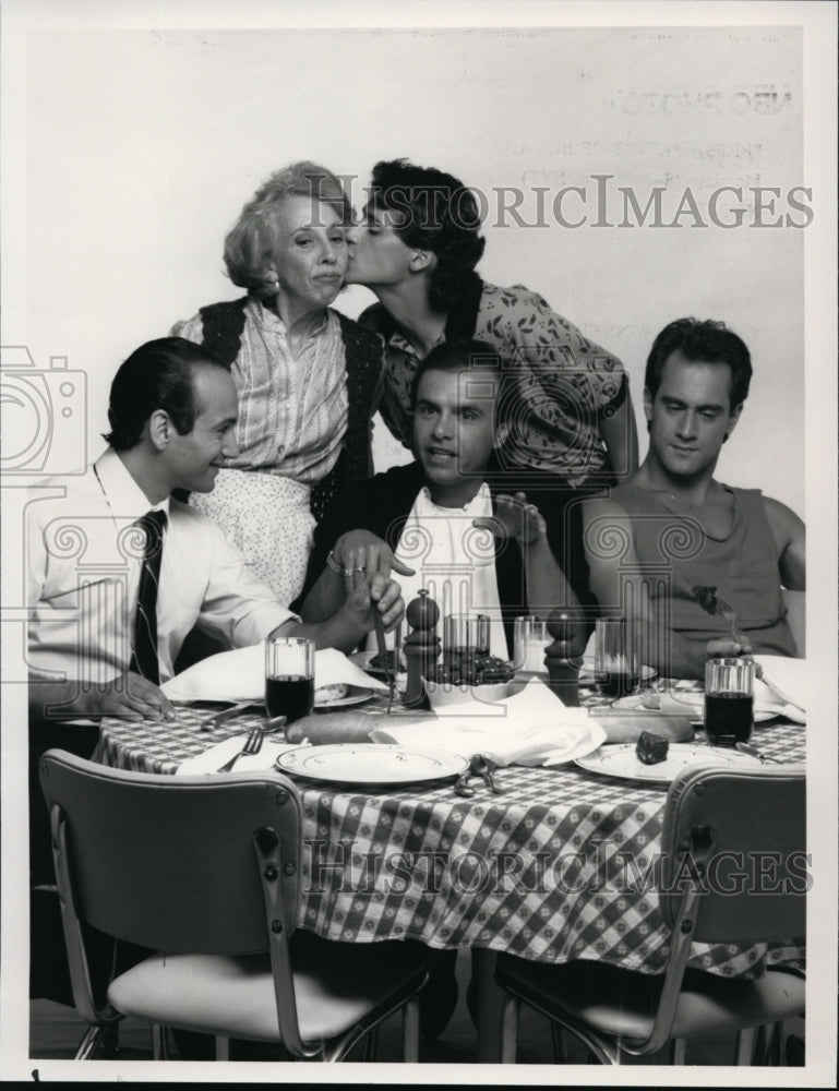 1990 Press Photo Andy Hirsch, Chris Meloni, Joe Pantoliano, Noel Eisenberg- Historic Images