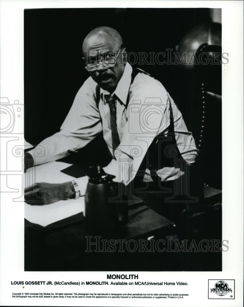 1993 Press Photo Louis Gossett Jr. in Monolith. - cvp97675- Historic Images