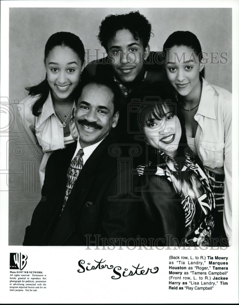 1997 Press Photo Tia Mowry, Marques Houston and Tim Reid in Sister Sister.- Historic Images