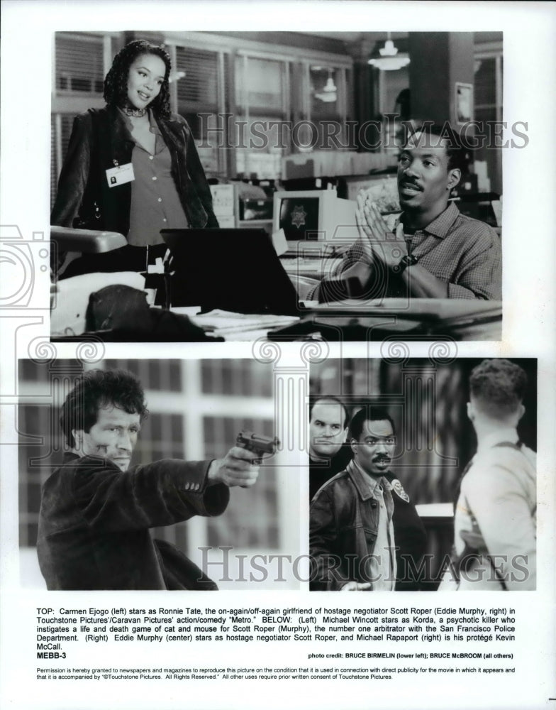 1997 Press Photo Carmen Ejogo, Michael Wincott and Eddie Murphy in Metro.- Historic Images