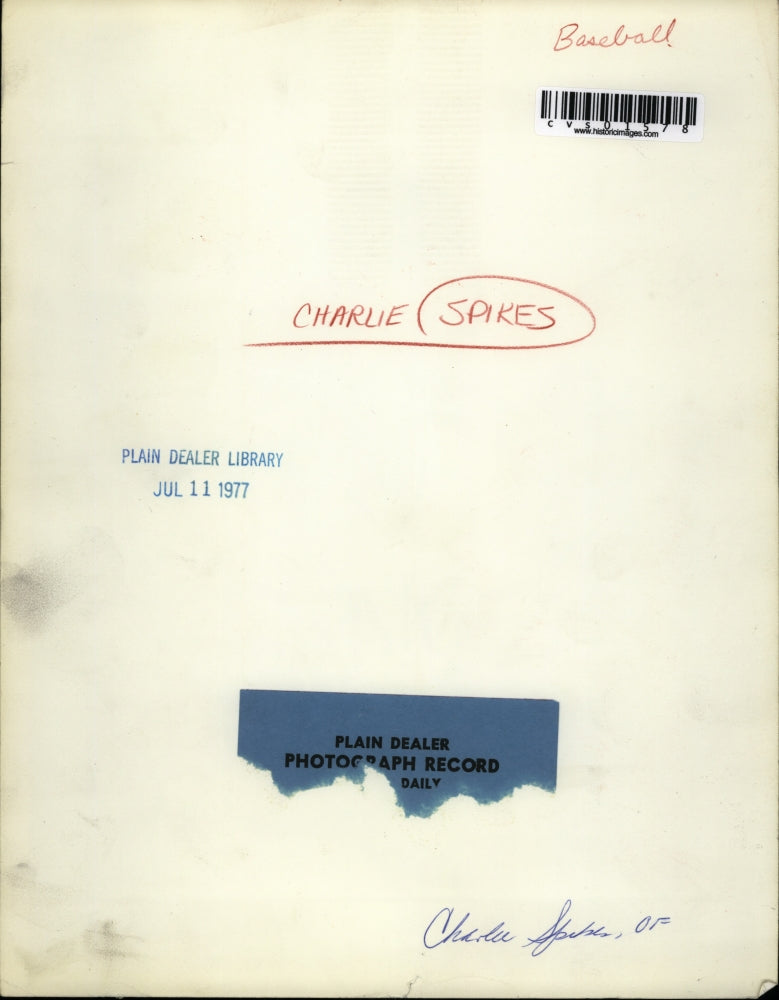 1977 Press Photo Charlie Spikes of the Cleveland Indians - cvs01578