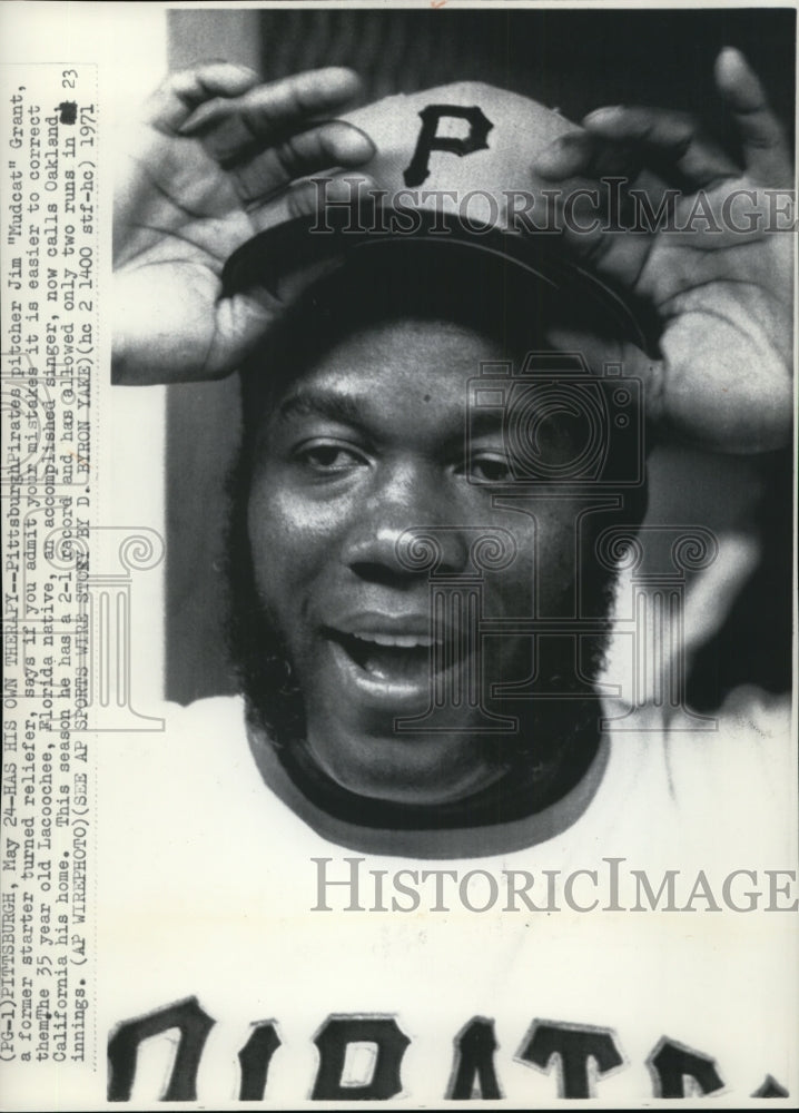 1971 Press Photo Jim Mudcat Grant, Pirates Pitcher Says Admit Mistakes- Historic Images