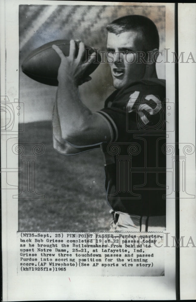 1965 Press Photo Purdue Quarterback Bob Griese Upsets Notre Dame - cvs03618- Historic Images