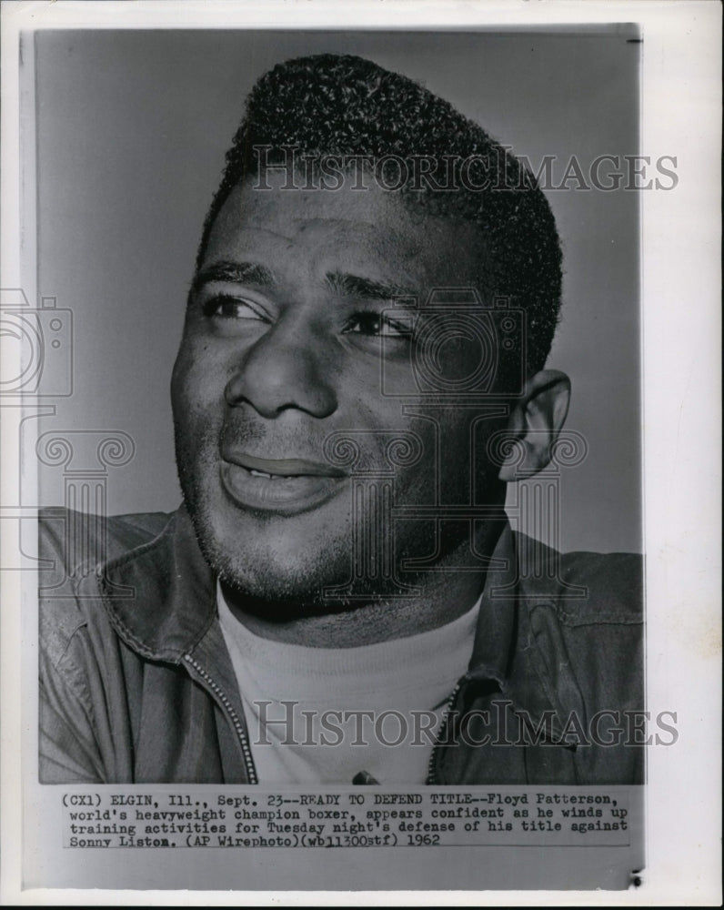 1962 Press Photo Floyd Patterson Confident After Training for Sonny Liston Bout- Historic Images