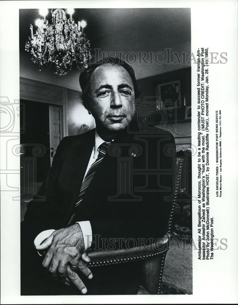 1989 Press Photo Ambassador Ali Bengelloun of Morocco former Iranian Ambassador.- Historic Images