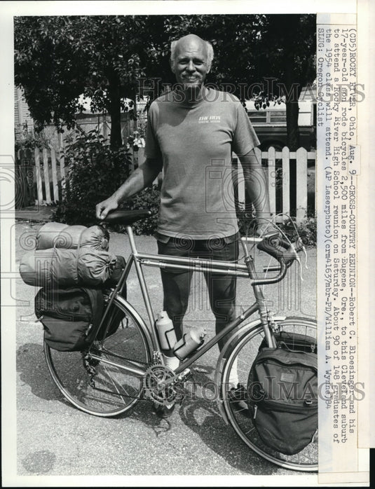 1984 Press Photo Robert Bloesinger & son rode bicycles 2,500 miles from Eugene- Historic Images