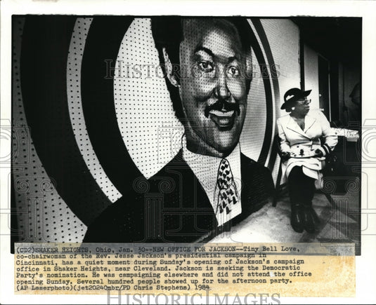 1984 Press Photo Tiny Bell Love, Co-Chair of Rev Jesse Jackson's Pres Campaign- Historic Images