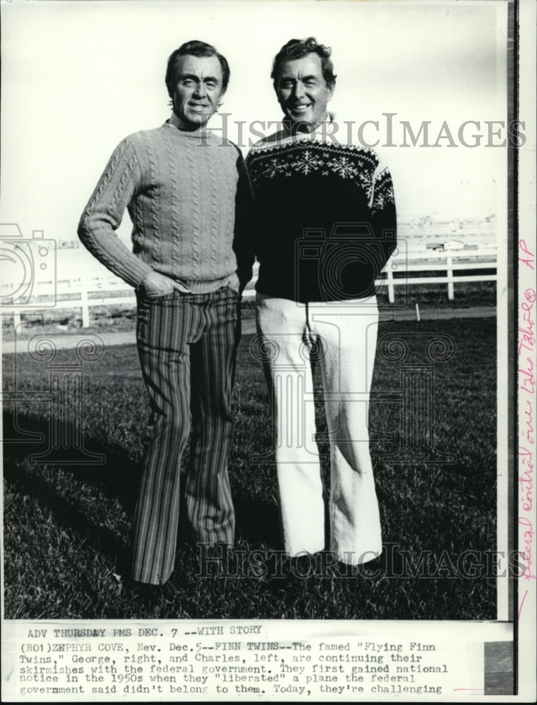 Press Photo The famed &quot;Flying FInn Twins&quot; - cvw02840- Historic Images